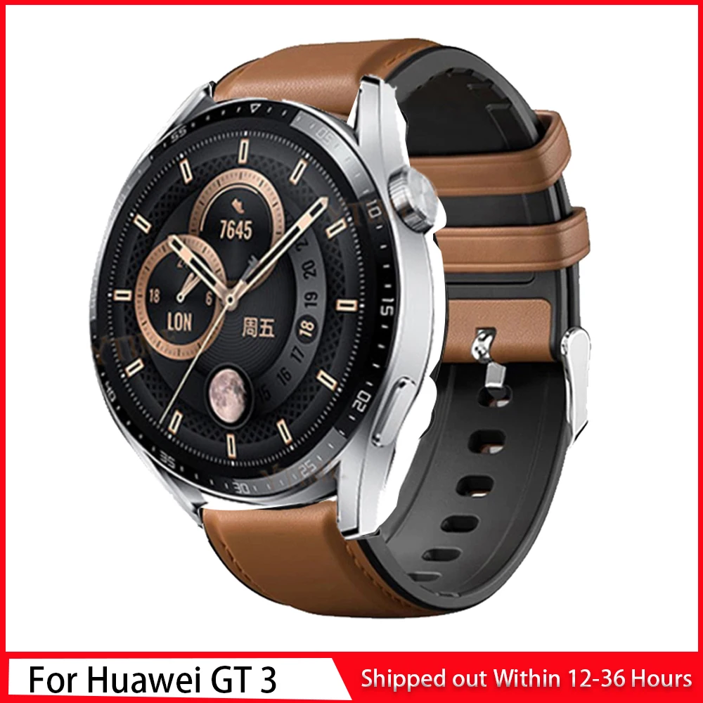 

Ремешок силиконовый для наручных часов Huawei Watch GT 3 GT3 42 мм 46 мм, кожаный браслет для часов GT2 Pro/Honor Magic 1 2 20 мм 22 мм