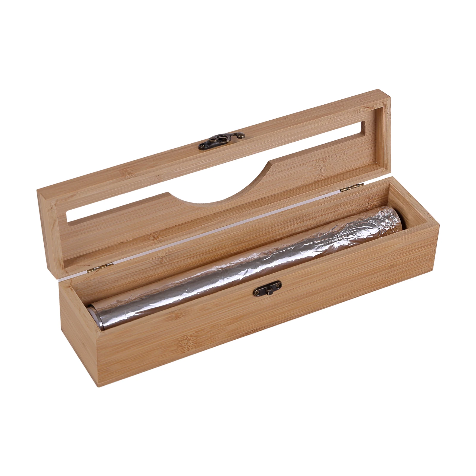 

Диспенсер для бамбуковой обертки с резаком, диспенсер для алюминиевой фольги и вощеной бумаги для кухонного ящика, органайзер для рулона, д...