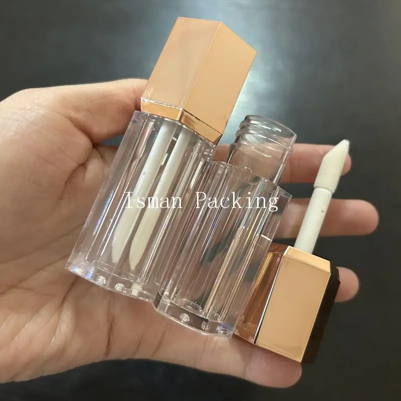 50 шт. шестигранный металлический блеск для губ розового золота тюбик