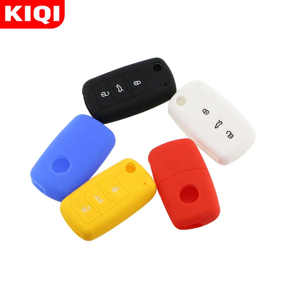

Силиконовый чехол для автомобильного ключа с 3 кнопками, защитный чехол для Volkswagen VW POLO Tiguan Passat B5 B6 B7 Golf EOS Scirocco