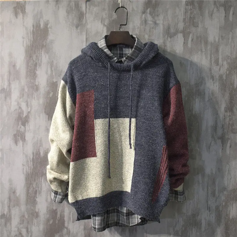 

Autumn/winter 2021 Japanese vintage pullover sweater male personality color with lazy style Korean hoodie