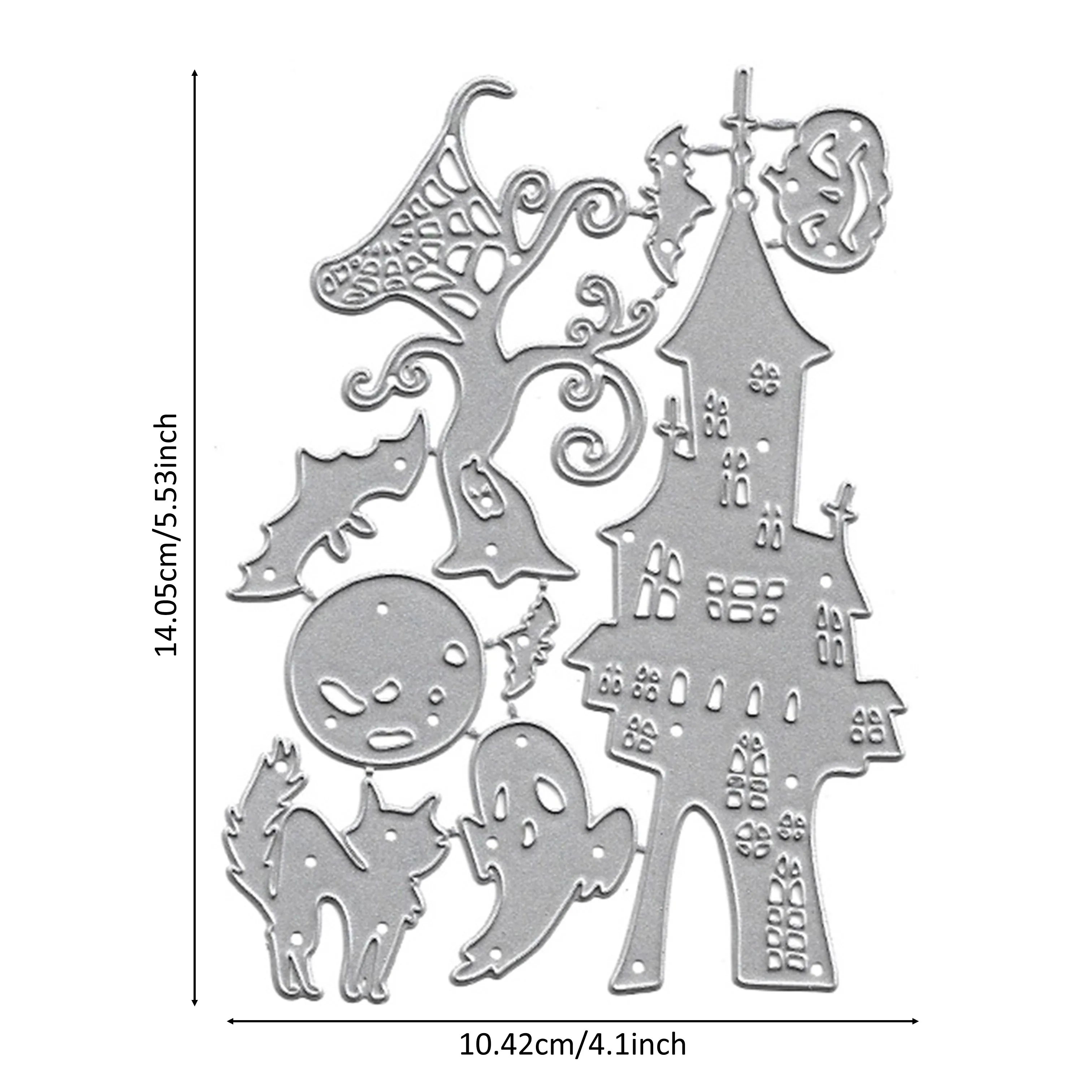 Набор металлических трафаретов в виде домика с привидениями на Хэллоуин