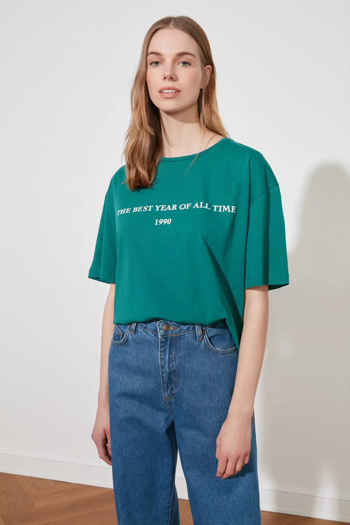 Трикотажная футболка с принтом тренда TWOSS19GH0034 весна-лето 2021 модная женская