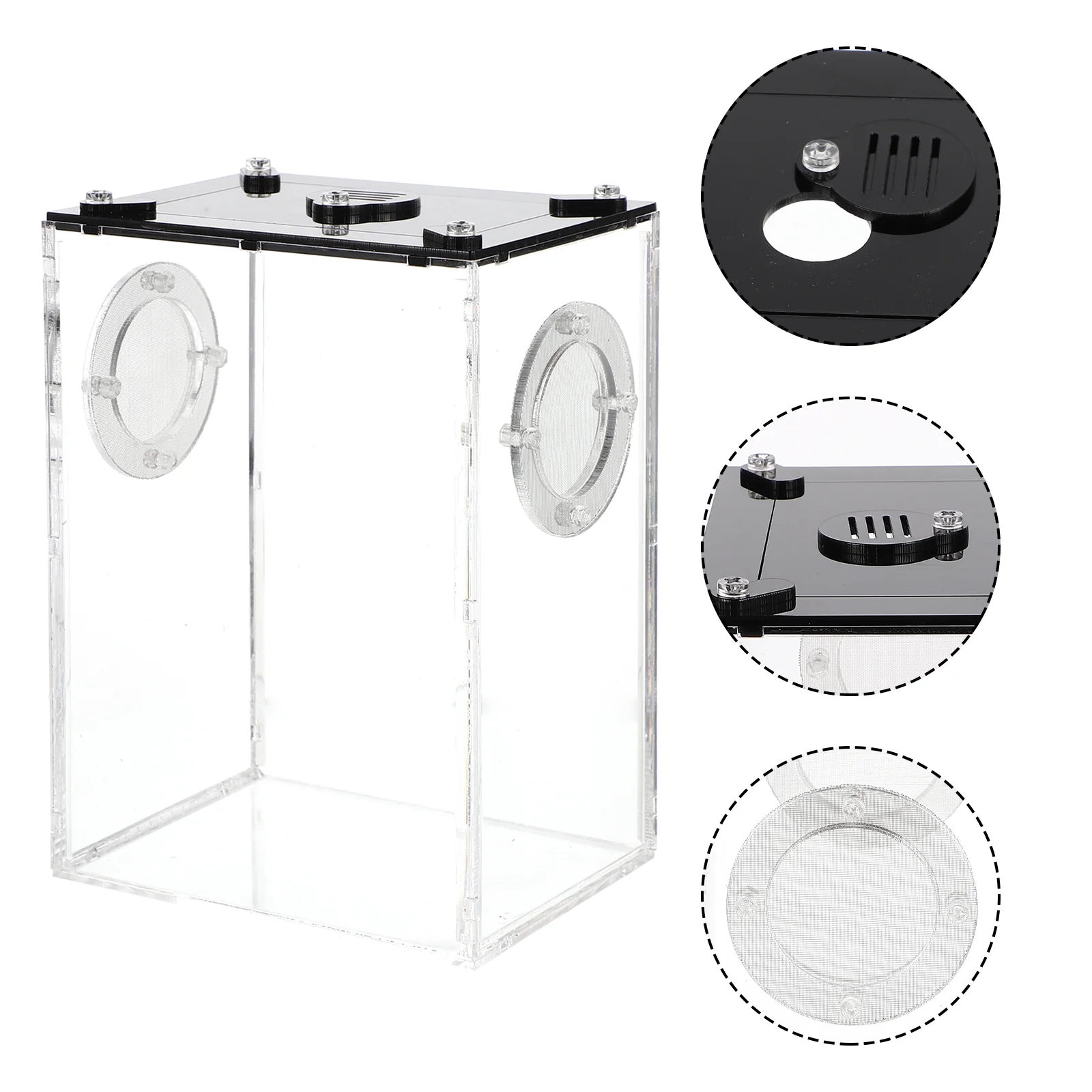 

Reptile Box Cage Breeding Tank Snake Gecko Lizard Habitat Container Pet Acrylic Hatching Portable Terrarium Transparentmini