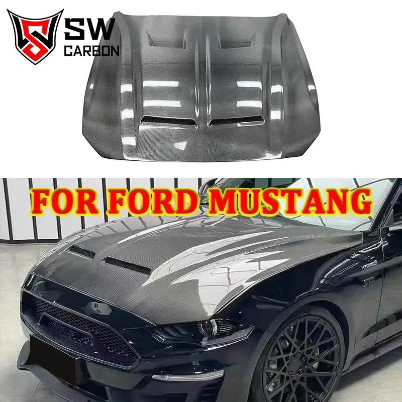 Капот из углеродного волокна Shelby Super Snake Style для Ford Mustang 2018-2022 автомобильный капот