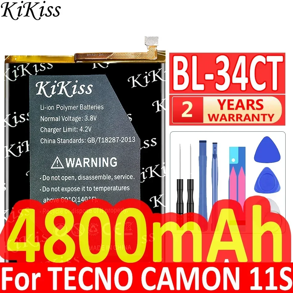 Аккумулятор KiKiss для TECNO POP 4 POP4/CAMON 11S/BL-39LT/BL-36BT Camon 12 Camon12 CC7 Spark Spark4 KC2 Infinix BL-43BX