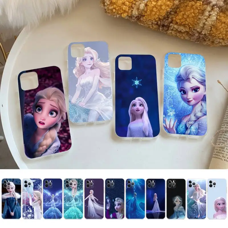 

Disney Elsa Phone Case For iPhone 14 13 12 Mini 11 Pro XS Max X XR SE 6 7 8 Plus Soft Silicone Cover