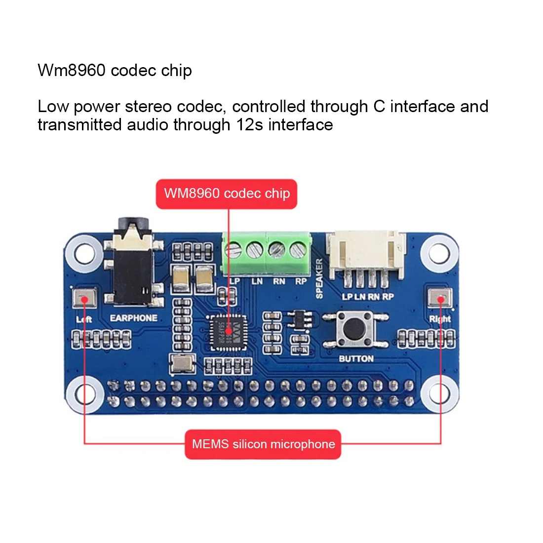 Плата аудио расширения WM8960 модуль звуковой карты головка + стартовый комплект