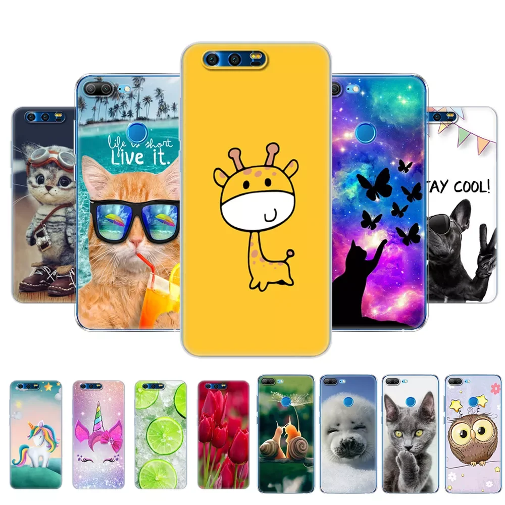 

cover phone case for honor 9 honor 9 lite soft tpu silicon back cover 360 full protective printing transparent coque