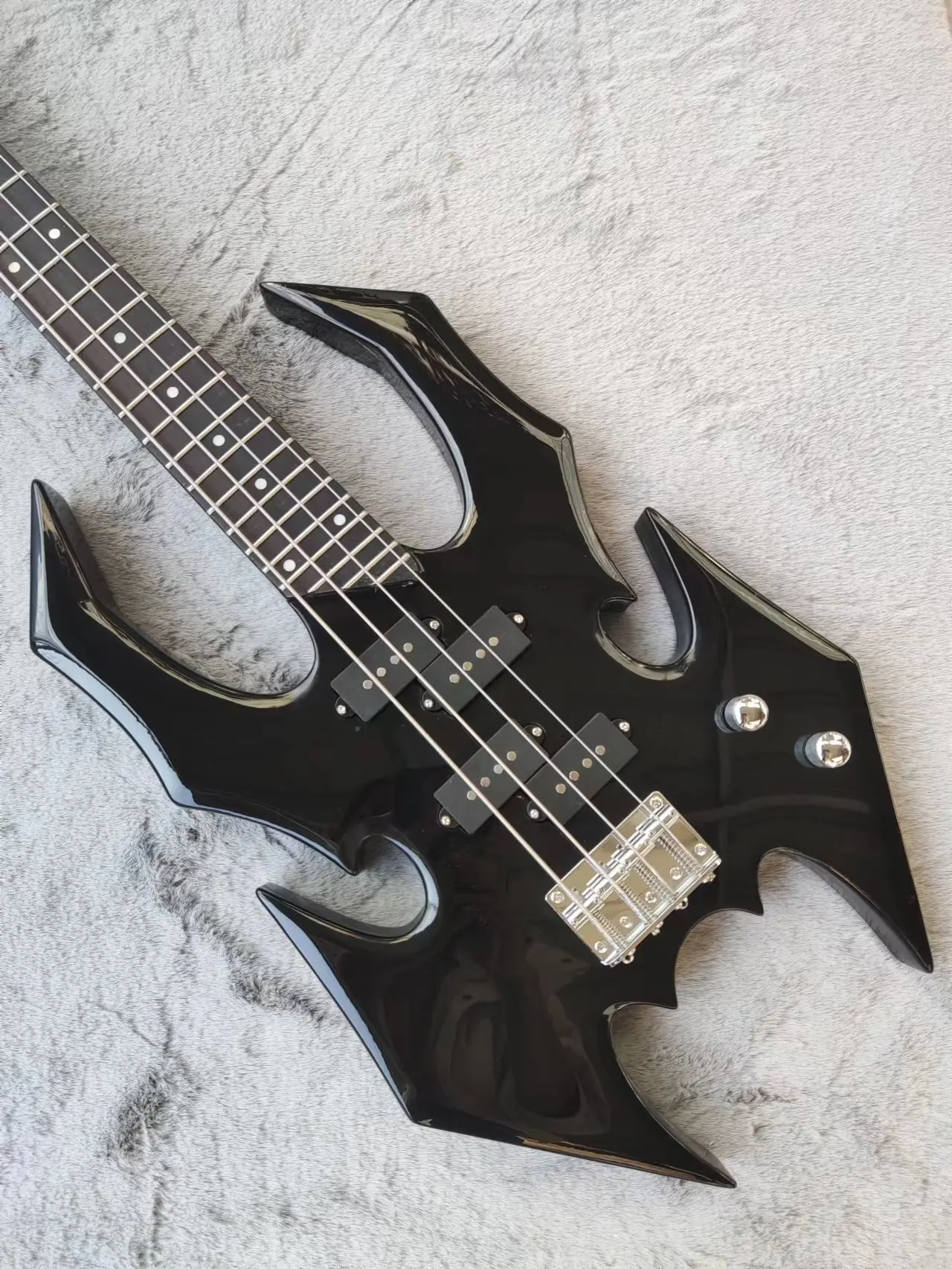 

Factory new product, black special-shaped electric guitar, fast delivery and excellent quality
