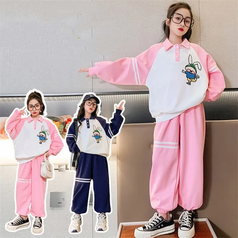 

Girls Sweatshirts +Pants Kids Suits 2PCS/Set 2023 Dazzling Spring Autumn Cotton High Quality Sport Uniforms Children Clothing