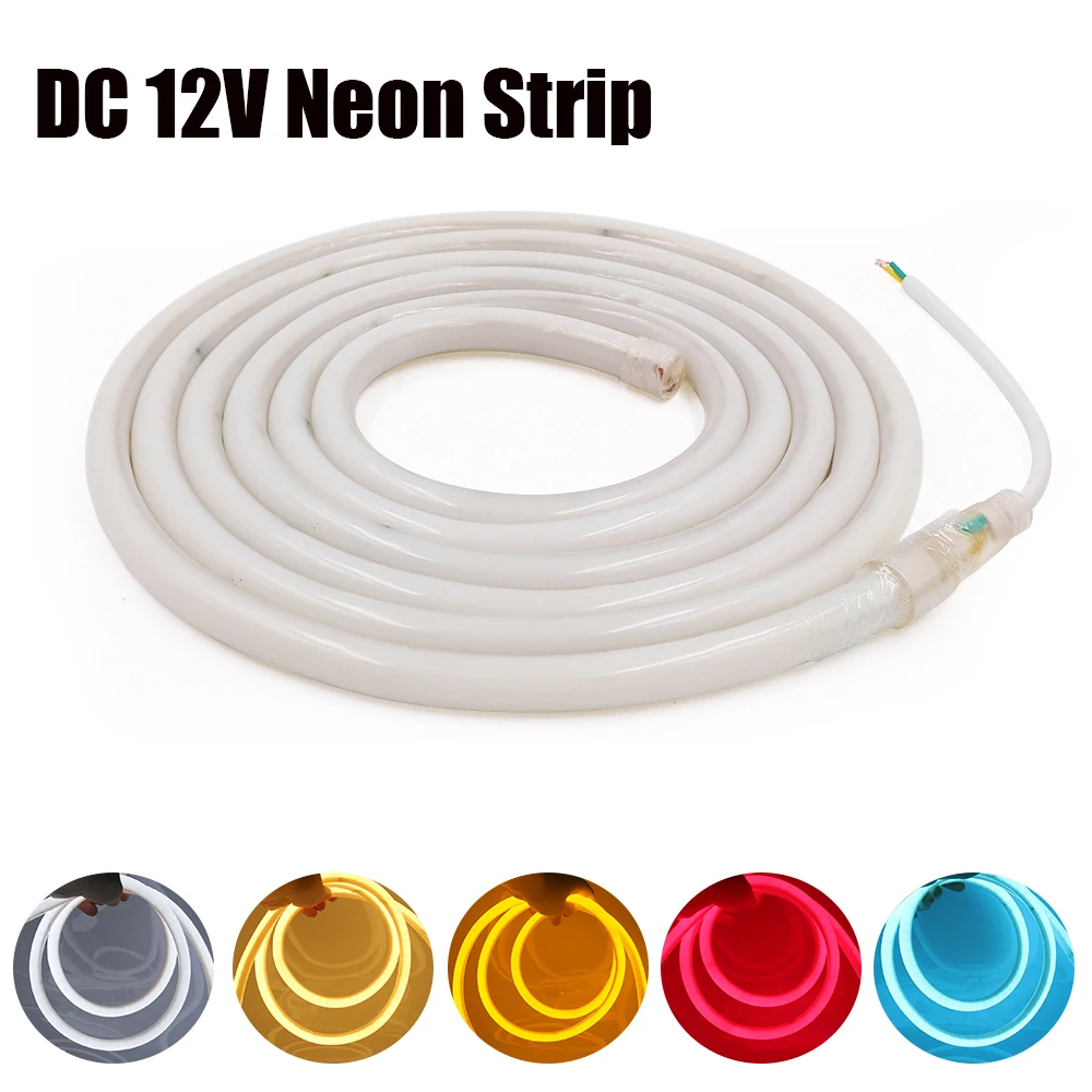 Neon Strip DC 12V Waterproof 120leds/m 2835 White Red Pink Blue Neon Sign Flexible Ribbon Rope LED Strip