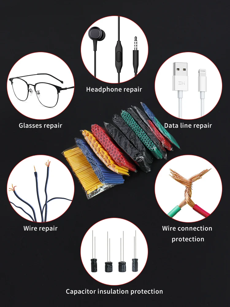 Термоусадочные трубки 328/530 шт. термоусадка комплект в ассортименте