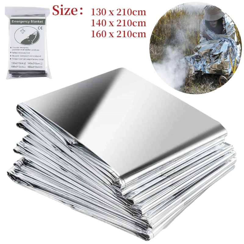 

6PC First Aid Blanket Outdoor Survive Emergency Windproof Waterproof Foil Thermal Blanket for Camping Hiking Military Rescue Kit