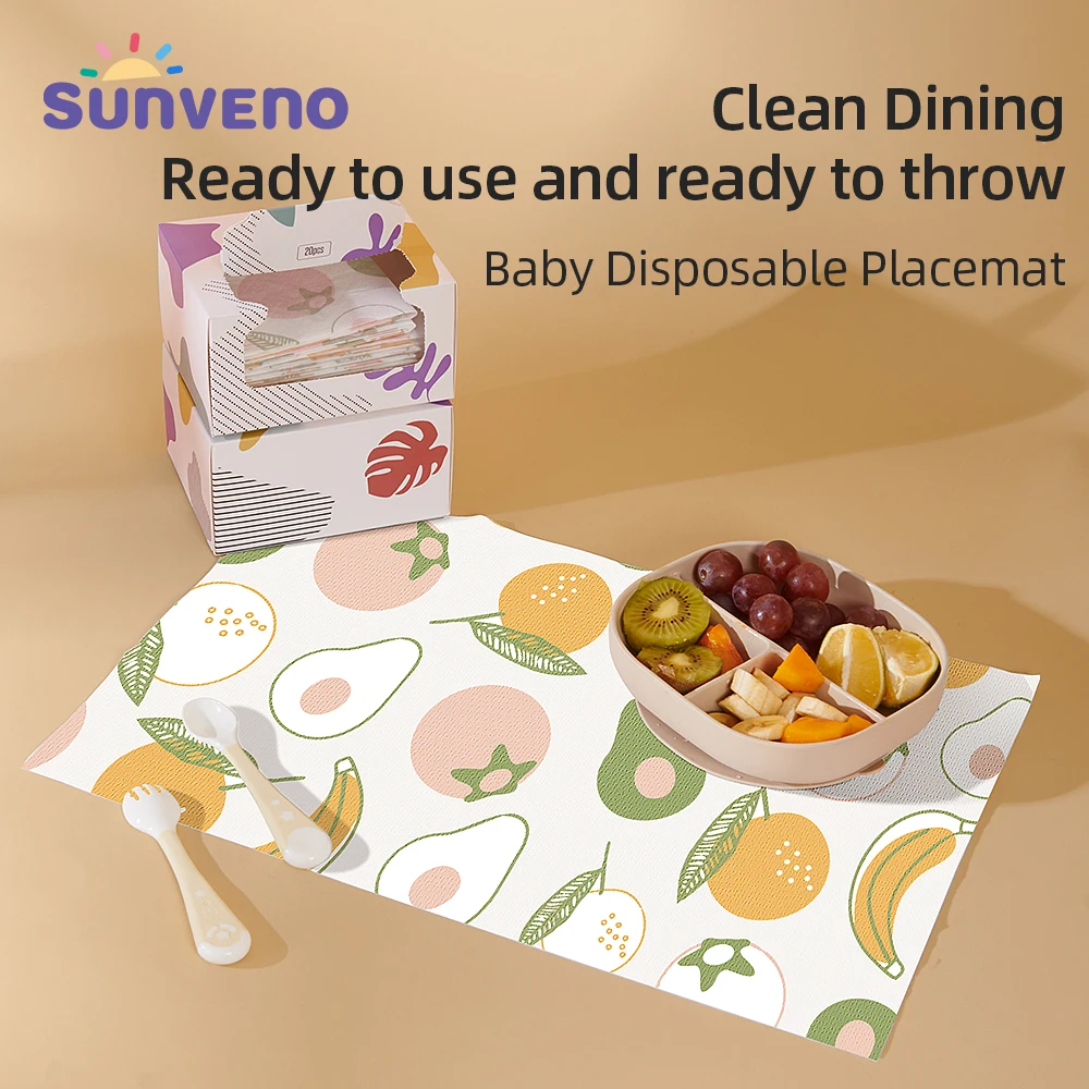 20/40 Pack Disposable Baby Placemat Portable For Feeding Dis