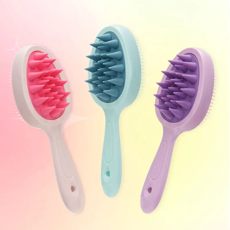 Массажная щетка с длинной ручкой для мытья головы