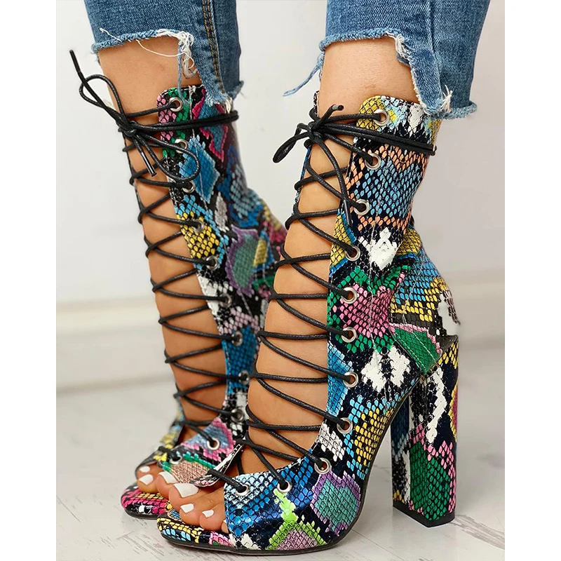 

New Nightclub Spring Serpentine Platform High Heels Women Fashion High Heels 10cm Heels Platform Sandals Party Wedding Shoes