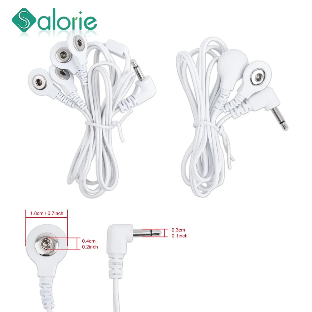

Massager Electrode Wire Plug 4.0mm 4 /2 Buttons Electrode Lead Wires Connecting Cables for Digital TENS Therapy Machine