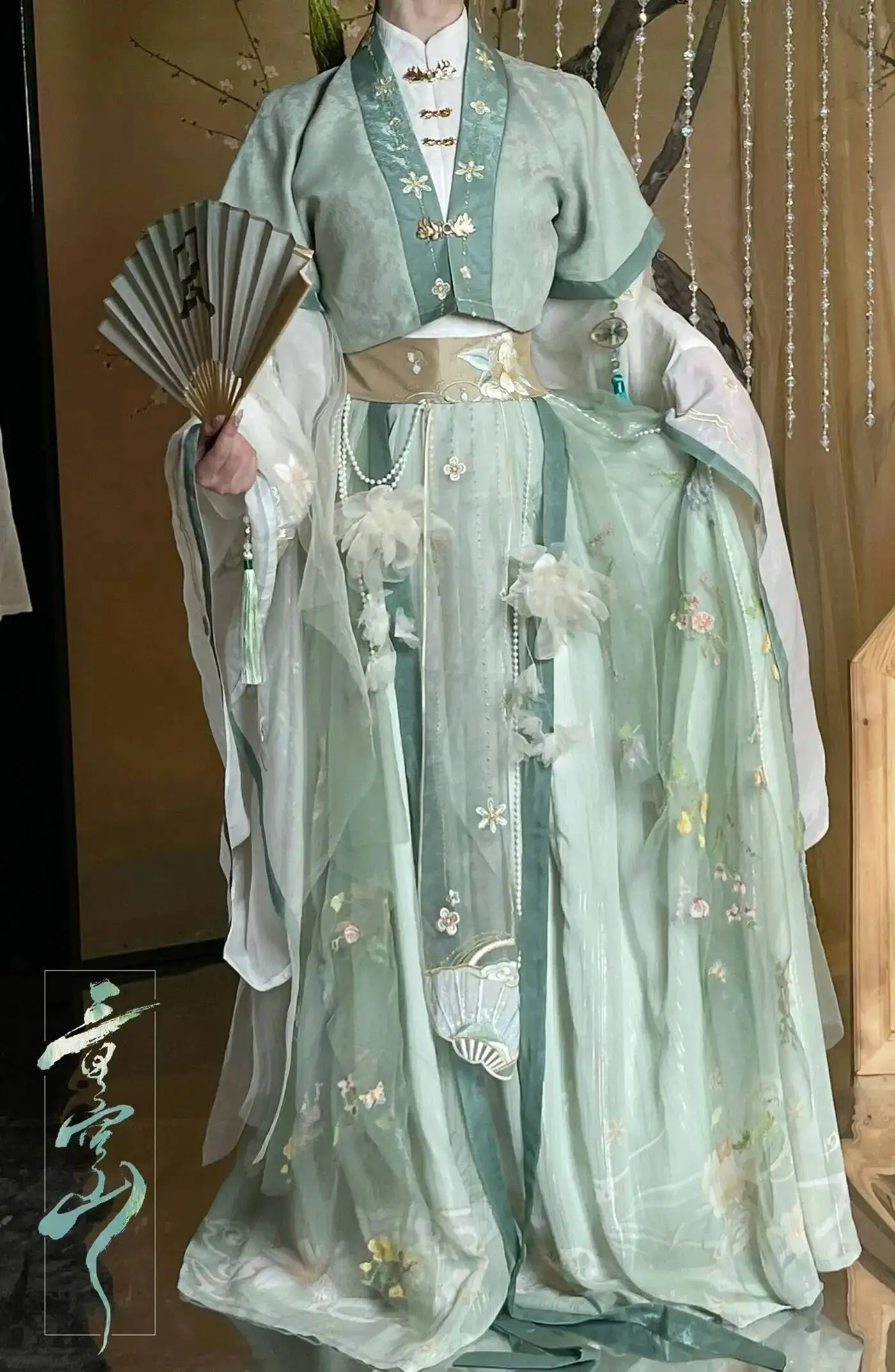 Фото Костюм для косплея TGCF Feng Shi по мотивам «Тянь Гуань Ци Фу» (Xie Lian, Hua Cheng, Feng Shi, Qing Xuan), зеленое платье для косплея, полный комплект Ханьфу №5