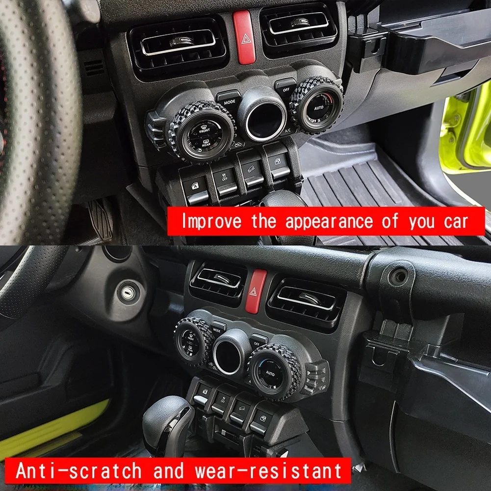 Фото 2 шт. для Suzuki Jimny Nomade 2025: Декоративные кольца для ручек панели кондиционера, элементы отделки интерьера, аксессуары для салона №3