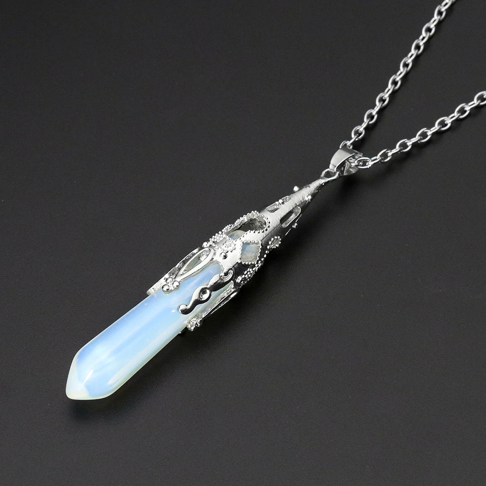 Искусственный опал маятниковая подвеска шестиугольная колонна Necklace Jewelry рейки