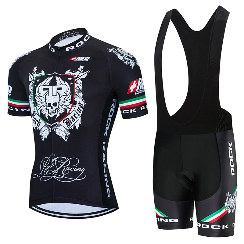 

2023 ROCK RACING Cycling Jersey 9D Bib Set MTB Bike Clothes Ropa Ciclismo Mens Summer Quick Dry Bicycle Clothing Maillot Culotte