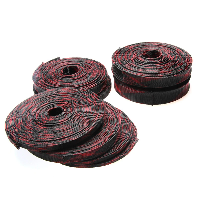 

1M 5M 10M 20M PET Expandable Cable Sleeves Insulation Braided Sleeving Wire Gland Cables Protection 2/4/6/8/10/12/15/20/25mm