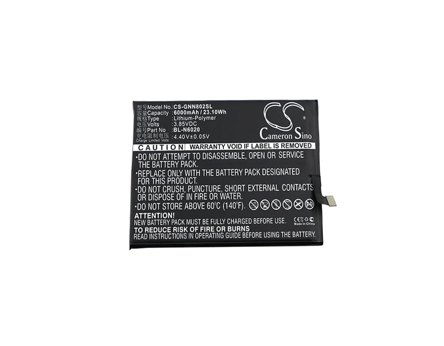 

Cameron Sino 6000mAh Battery BL-N6020 for GIONEE GN8002, M6 Plus