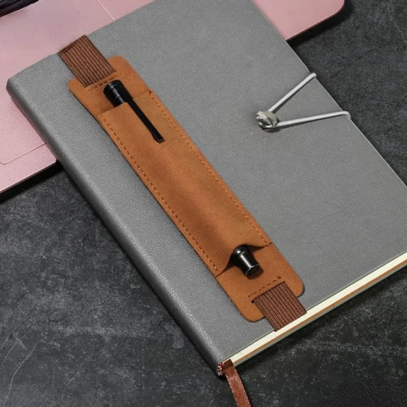 

Retro Frosted PU Leather Pen Sleeve Notebook Rubber Band Pencil Bag Pen Holder Protective Cover Student School Supplies