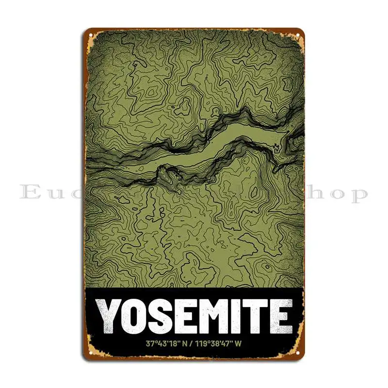 

Yosemite Valley Topo, карта, металлический плакат, кинотеатр, дизайн кухни, железная стена, фотография