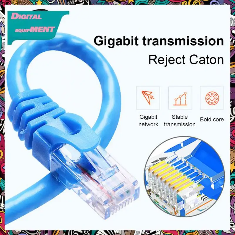 

Cat6 Network Cable Internet Cable Rj-45 Male To Rj-45 Male High Speed 1000mbps Network Lan Cord Durable For Modem Router