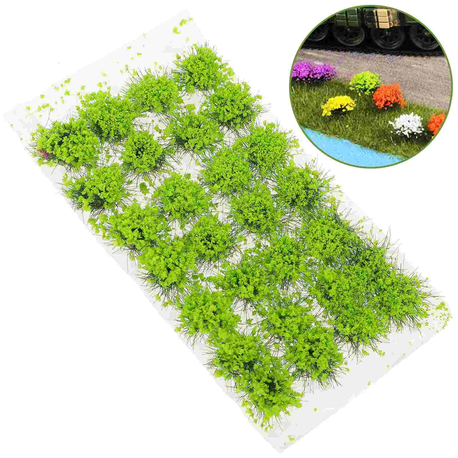 

Miniature Flower Cluster Model Tuft Mini Static Green Scenery Terrain Sand Railway Shrub Crafts Vegetation Artificial Train Diy