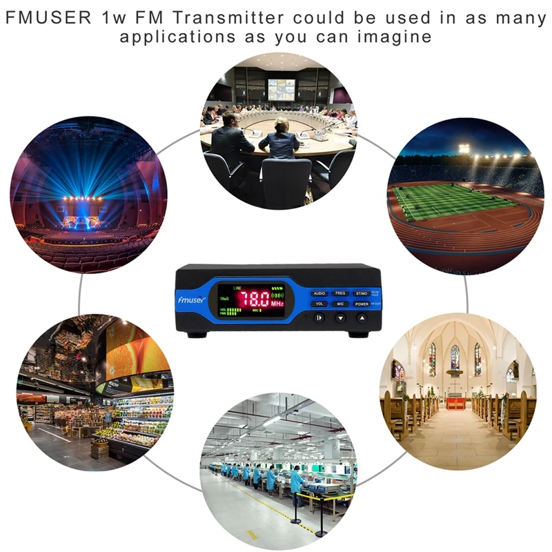 Полный комплект антенн FMUSER FU-X01CK FM-передатчик 1 Вт (TF-карта 8 ГБ аккумулятор Bluetooth)