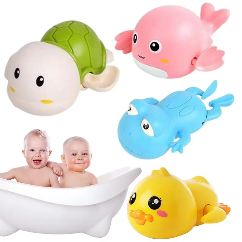 

Floating Bathtub Toys Wind Up And Spin Bathtub Toy Water Toys Set Upgraded Toddler Bath Toys Whale Duck Turtle Frog Spray Water