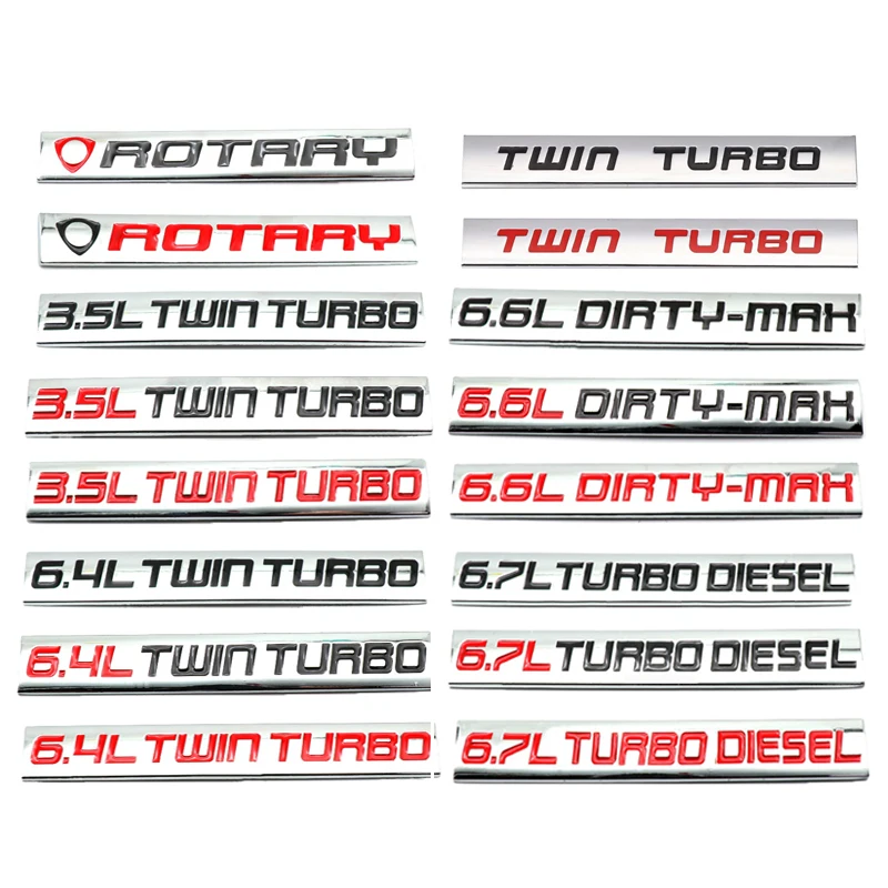 

Металлическая Автомобильная наклейка, поворотная Улучшенная эмблема TWIN TURBO 3.5L 6.4L 6.6L 6.7L для Hyundai Citroen Skoda Toyota Peugeot LEXUS, Mitsubishi