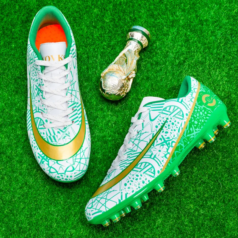 

2023 NEW Men Soccer Shoes Adult Kids High Ankle Football Boots Cleats Grass Training Sport Footwear Men‘s Sneakers