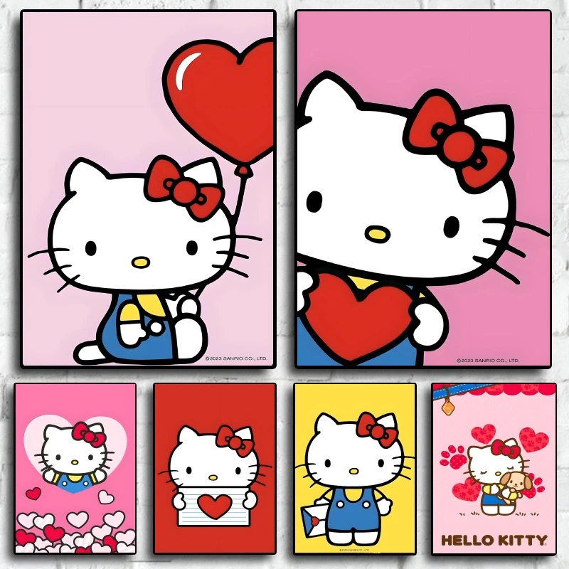 Настенная картина Sanrio Hello Kittys декоративная Модульная из комиксов подарок на день