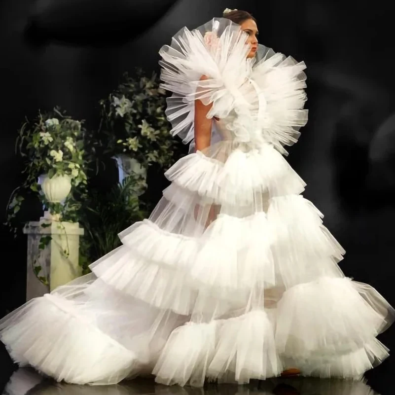 

Sexy A-Line V-Neck Court Train Tiered Pleat Floor-Length Prom Evening Gown Fashion Dress Engagement Birthday Party