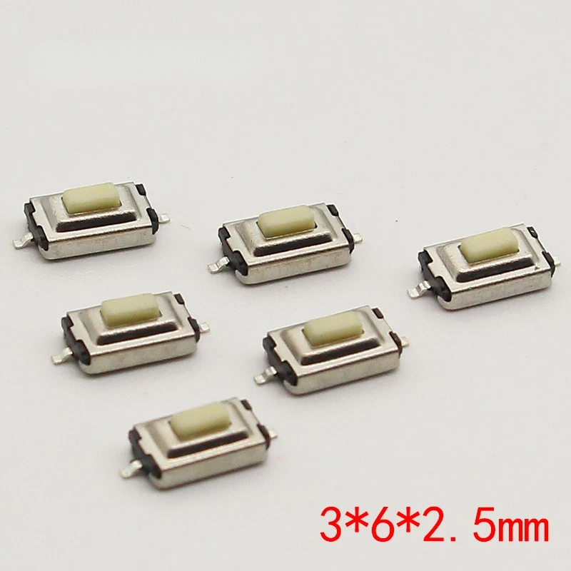 

50pcs/lot SMT 3x6x2.5MM 2PIN Tactile Tact Push Button Micro Switch G73 Self-reset Momentary