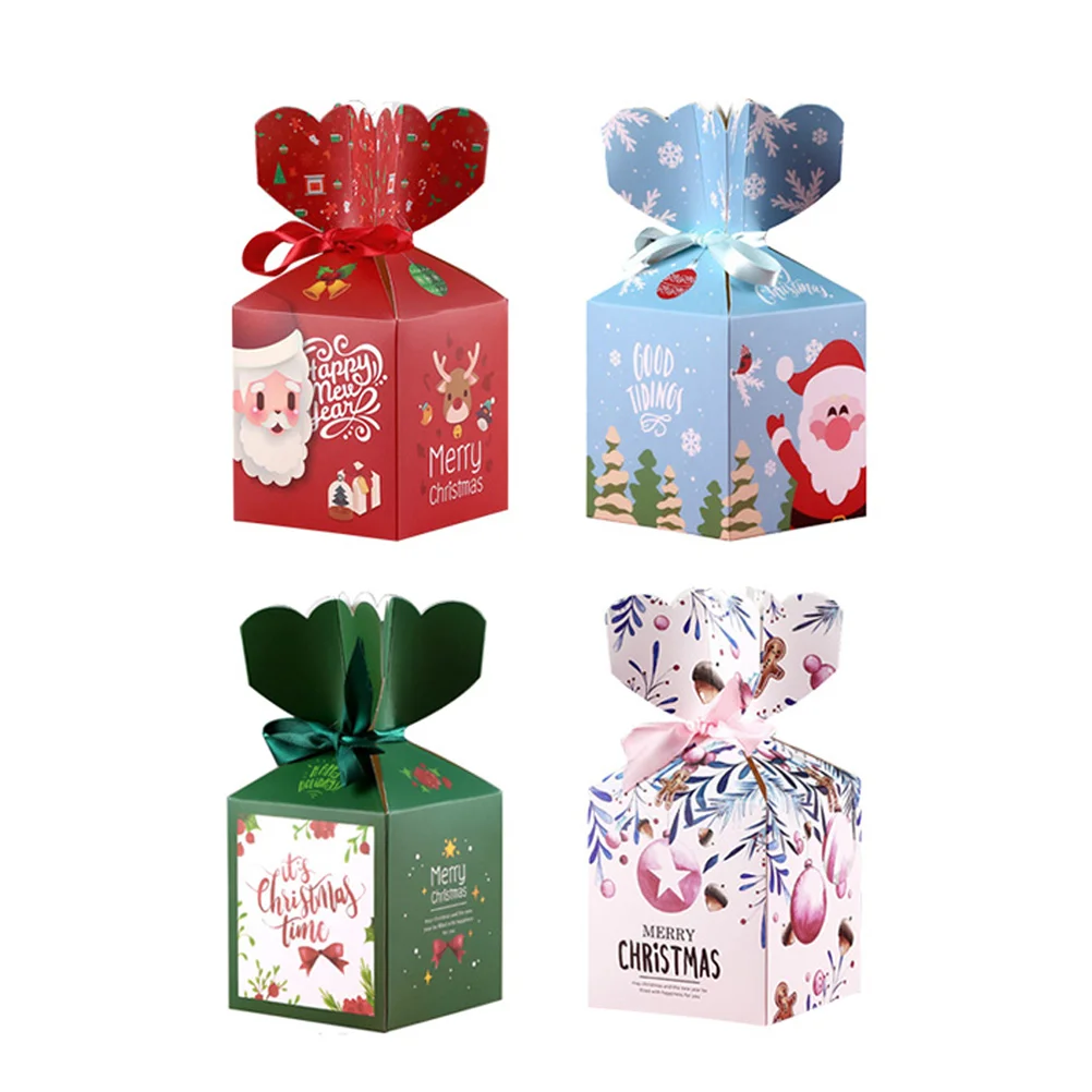 

Xmas Gift Container Bundle Bag Bakery Boxes Xmas Party Facor Santa Chocolate Boxes