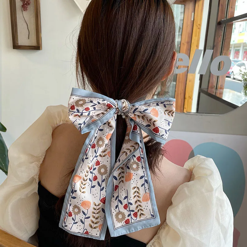 

Милая резинка для волос, резинка для волос с милыми буквами и бантом, эластичная резинка для волос с цветочным принтом, резинка для хвоста, Д...