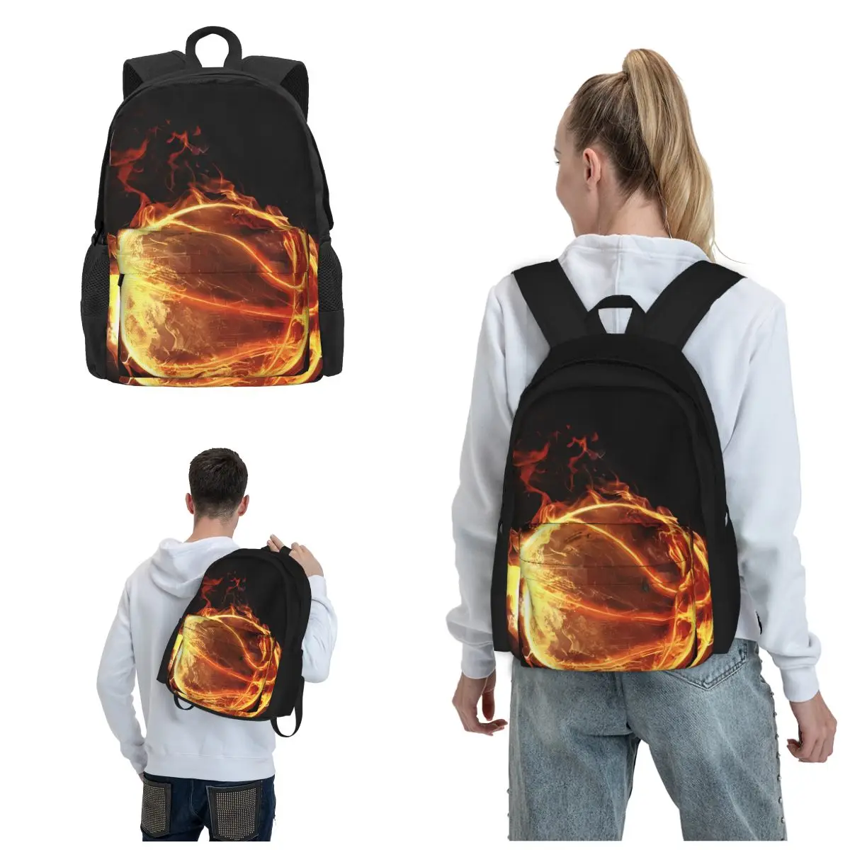 

Flame Basketball Find The Perfect Backpack Companion For Your Every Adventure Casual Travel Back Pack Durable Bookbag