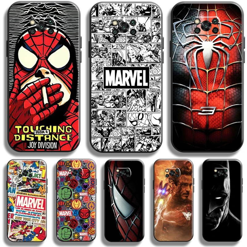 

Marvel Avengers For Xiaomi Poco X3 GT POCO X3 Pro NFC Phone Case Liquid Silicon Soft Coque Black Carcasa