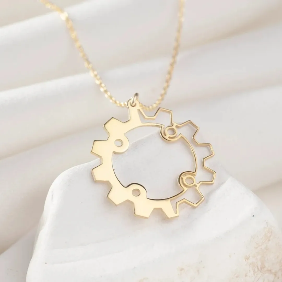 

Punk Mechanical Gear Necklace for Women Stainless Steel Personality Hip Hop Rock Pendant Necklace Fashion Men Jewelry Gifts