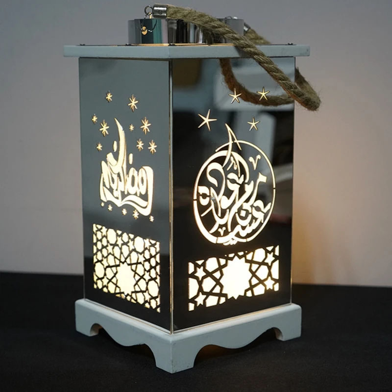 

Eid Wind Lantern Acrylic Ramadan Led Light Eid Mubarak Muslim Lanterns for Home Bedroom Living Room Decoration