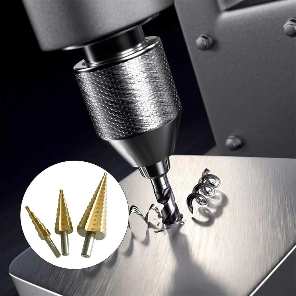 

4mm to 12mm 20mm 32mm Step Drill Bit Impact-resistant Waterproof Wear-resistant Coated 1 4 Three-cornered Shank Metal