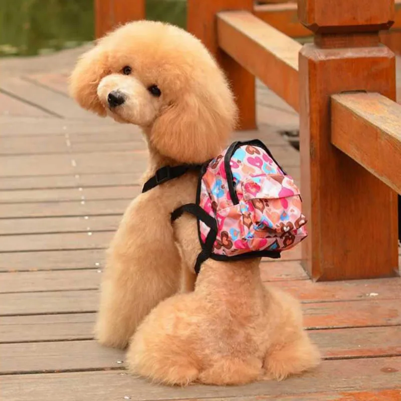 

Cute Cat Dog Bag Dog Backpack Cartoon Print Canvas Portable Outdoor Travel School Bag For Teddy Dog Carrier With Traction Rope