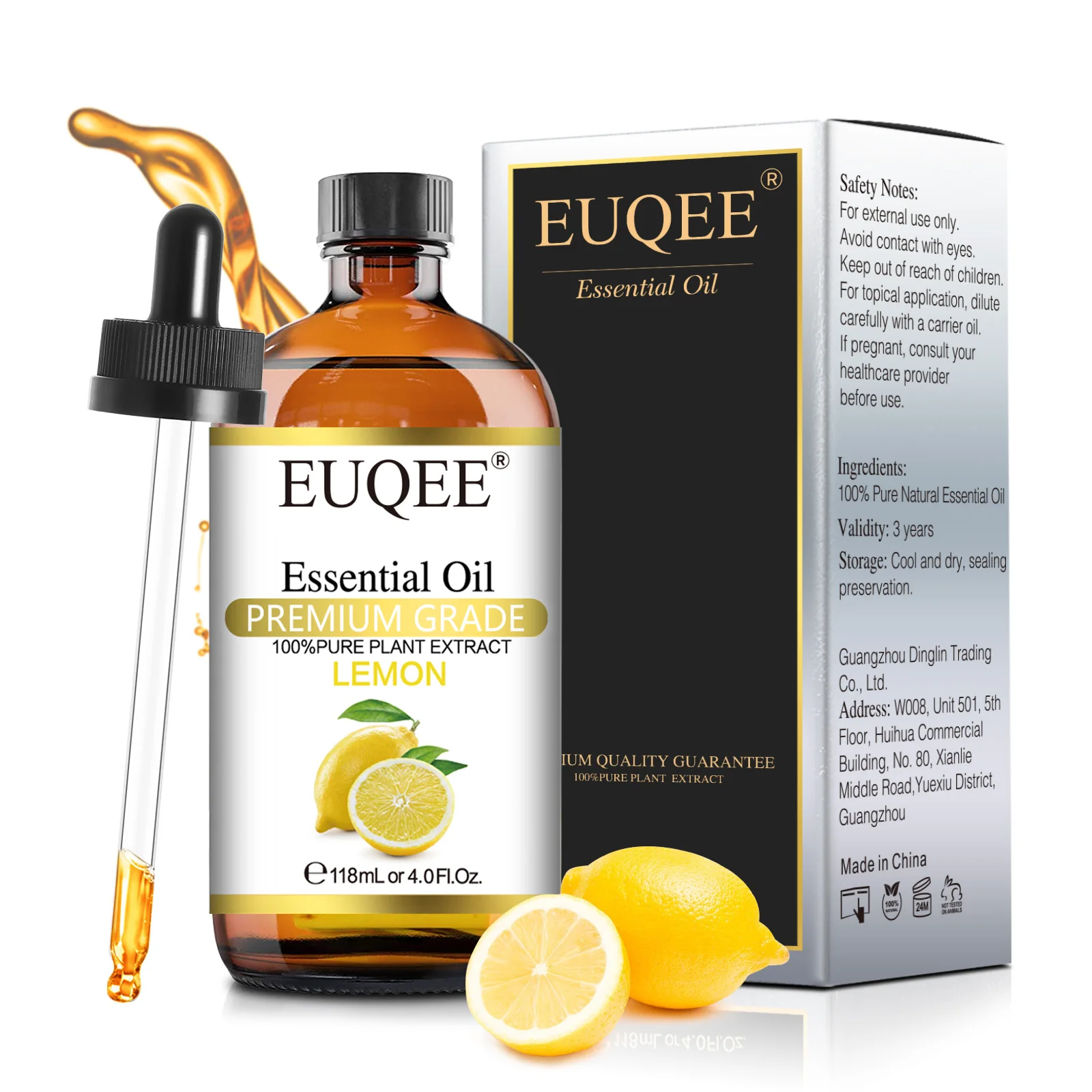 

EUQEE 118ml Natural Lemon Essential Oil For Aromatherapy Diffuser Sandalwood Eucalyptus Tea tree Ylang Jasmine Aroma Oils