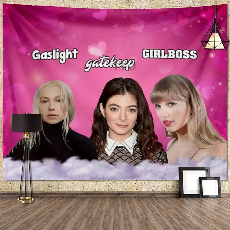 

Gaslight Gatekeep Girlboss Tapestry Wall Hanging Girls Hostel Dorm Decor FunnyTapestry Lana Del Rey Meme Tapestries Sofa Blanket