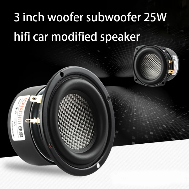 Speaker Hifi Amplifier Speaker 25w Home Audio Carbon Fiber B